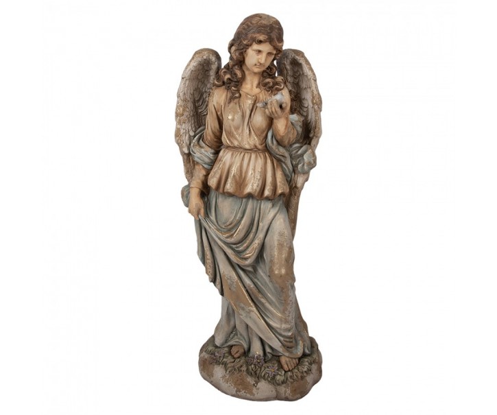 Béžová antik dekorace socha anděl Angel Vintage - 40*30*100 cm Clayre & Eef