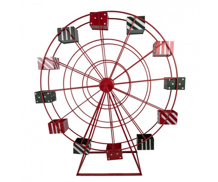 Vánoční dekorace červené veliké ruské kolo Giant Wheel - 167*59*170 cm Clayre & Eef