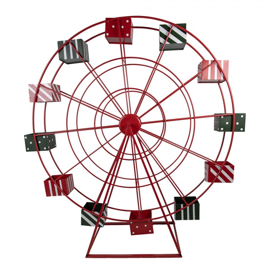 Vánoční dekorace červené veliké ruské kolo Giant Wheel - 167*59*170 cm