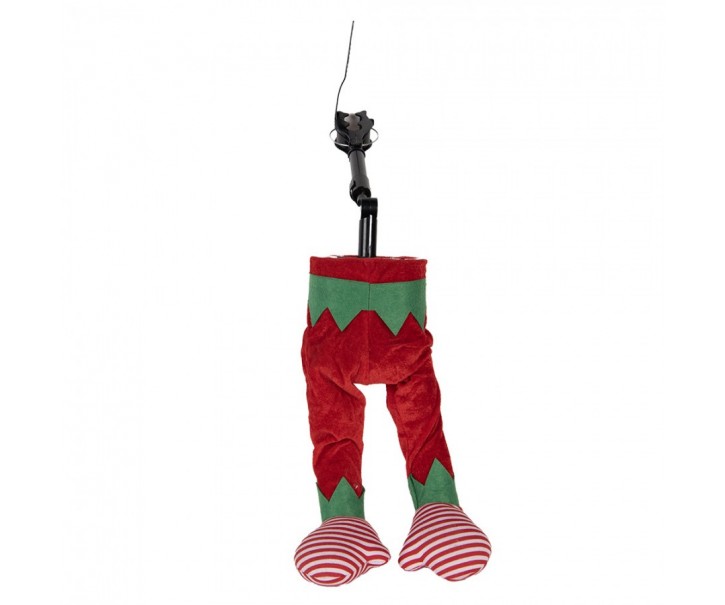 Vánoční dekorace Elfovo hýbající se nohy - 21*13*59 cm / 3*AA Clayre & Eef