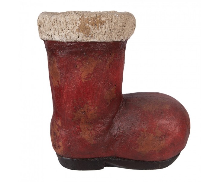 Vánoční dekorace santovo červená bota - 28*18*30 cm Clayre & Eef