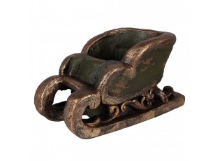 Vánoční dekorace zelené vintage sáně - 35*23*21 cm