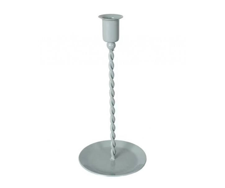 Zelený kovový kroucený svícen na úzkou svíčku Estelle M - Ø 10,5*22 cm Str&ouml;mshaga
