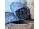 Tmavě šedý přehoz s květinami Aix Vintage Quilt - 130*180 cm Chic Antique