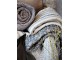 Tmavě šedý přehoz s listy Aix Vintage Quilt - 130*180 cm Chic Antique