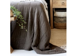 Mocca přehoz s opraným vzhledem Aix Vintage Quilt - 240*240 cm