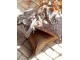 Béžový přízový pléd s květinkami a třásněmi Aix - 130*150 cm Chic Antique