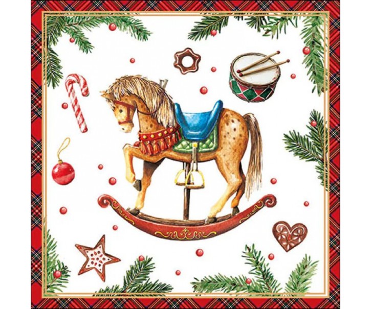 Ubrousky s houpacím koníkem Rocking Horse - 33*33 cm (20ks) Ostatn&iacute;