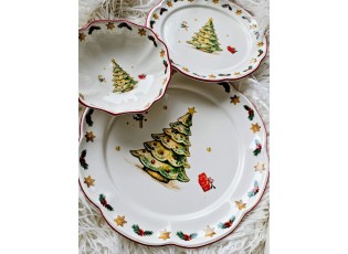 Keramický dezertní talířek se stromkem Chrissie - Ø 20,5*2 cm