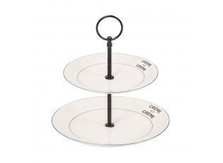 Krémový porcelánový 2 patrový etažér Crème de la Crème - Ø 27,5*Ø 20*23 cm