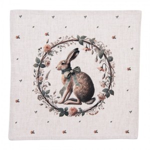 6ks bavlněný ubrousek se zajícem Natural Linen Easter - 40*40 cm
