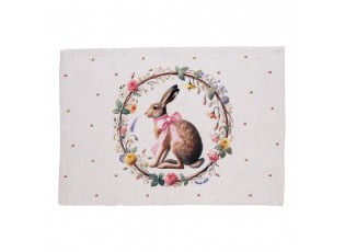 6ks prostírání zajíc s květy Easter Whispers Collection - 48*35 cm