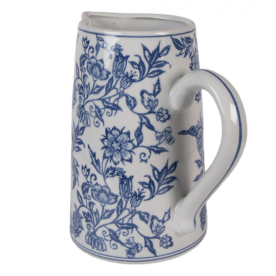 Porcelánový džbán s modrými květy Vintage Unique - 21*13*21 cm Clayre & Eef Porcelánový džbán s modrými květy Vintage Unique - 21*13*21 cm Clayre & Eef