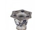 Porcelánový svícen s modrými květy Vintage Unique L - Ø 18*36 cm Clayre & Eef