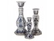 Porcelánový svícen s modrými květy Vintage Unique L - Ø 18*36 cm Clayre & Eef
