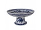 Porcelánová mísa na noze s modrými květy Vintage Unique - Ø 26*13 cm Clayre & Eef