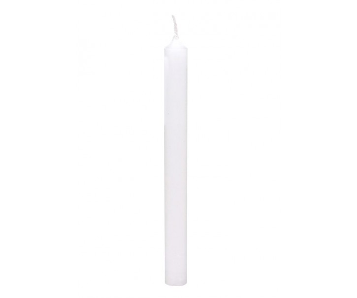 Bílá úzká svíčka dinner white - Ø 2*18cm / 7h Chic Antique