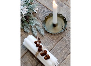 Bílá úzká svíčka dinner white - Ø 2*18cm / 7h