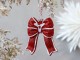 Červená třpytivá vánoční ozdoba mašle Chic - 9*3*11 cm Chic Antique