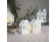 Set 2ks krémový antik svícen domek na čajovou svíčku - 6*6*10 cm Chic Antique