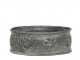 Zinkový antik kovový svícen s květy na válcovou svíčku - Ø 13*6 cm Chic Antique