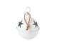 Bílá antik závěsná kovová ozdoba rolnička Baub Xmas S - Ø 16*26 cm J-Line by Jolipa