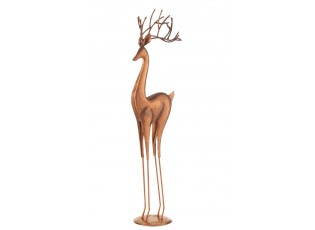 Měděná kovová dekorace jelen Deer S - 14*10*54 cm