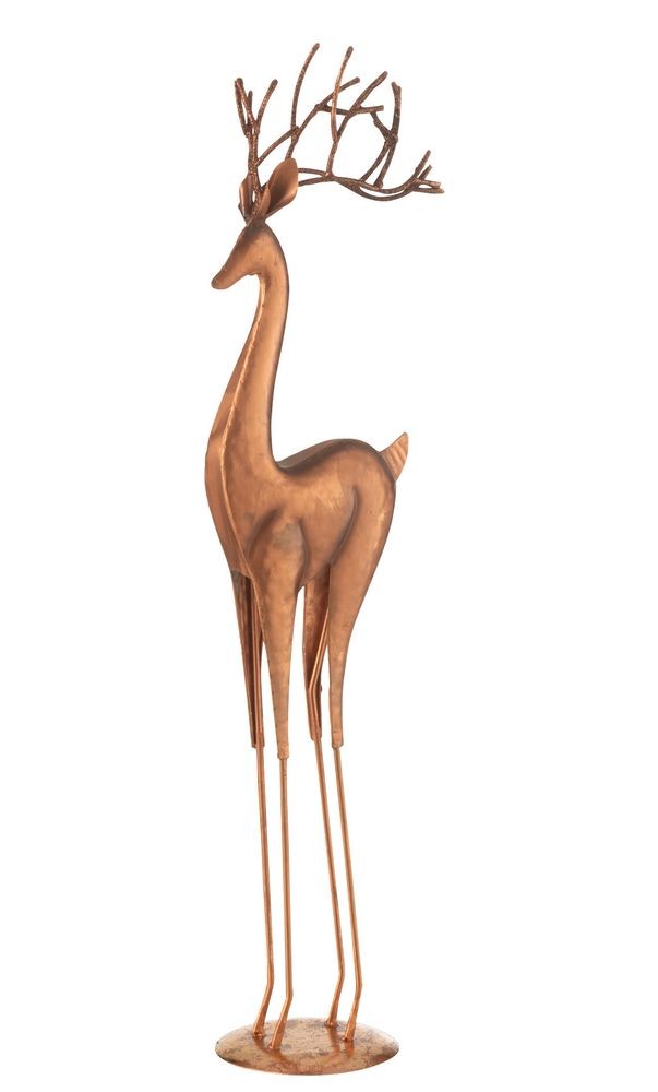 Měděná kovová dekorace jelen Deer - 14*10*54 cm