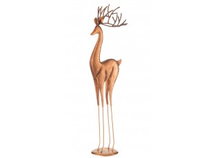 Měděná kovová dekorace jelen Deer M - 19*13*71 cm