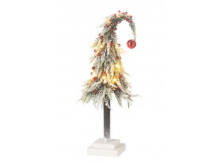 Vánoční zasněžený stromek s Led světýlky Xmas M - 18*18*55 cm
