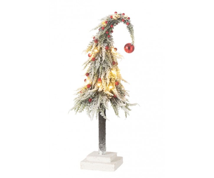Vánoční zasněžený stromek s Led světýlky Xmas M - 18*55 cm J-Line by Jolipa