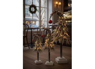 Vánoční zasněžený stromek s Led světýlky Xmas M - 18*18*55 cm