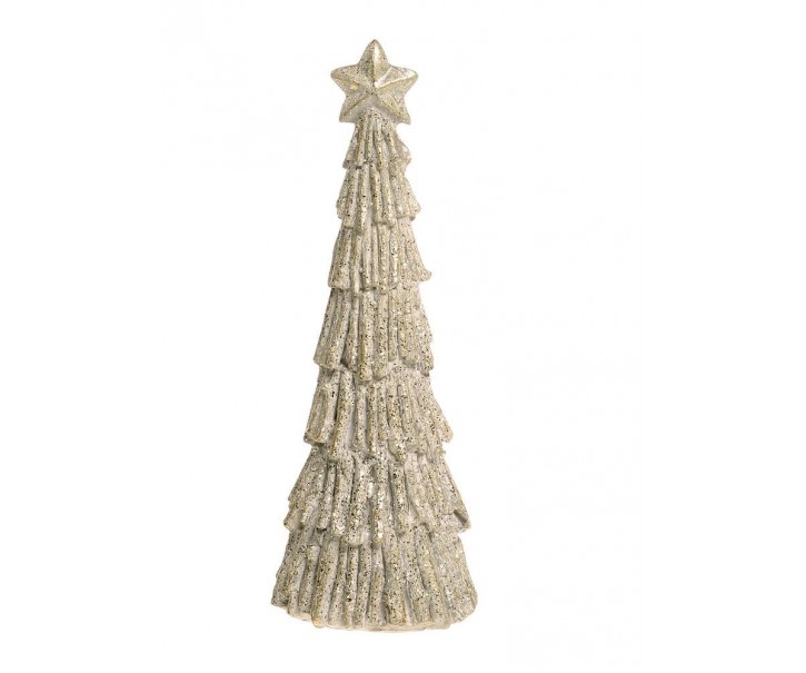 Třpytivý dekorační vánoční stromek Tree Verte - Ø 6*17 cm Chic Antique