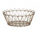 Mosazný antik kovový košík Fil de fer Basket - Ø 27*11 cm Chic Antique
