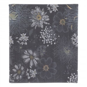 Šedý bavlněný ubrus s květy Aix Wild Flowers - 140*240 cm