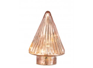 Růžový svítící skleněný stromek Tree Led S - Ø 9*12 cm