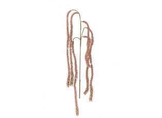 Růžová třpytivá dekorační převislá větvička Branch glitt - 60 cm