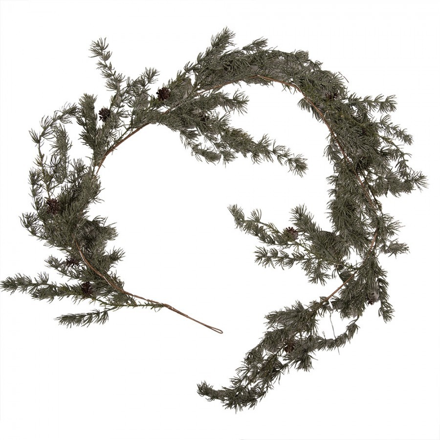 Vánoční zelená cedrová girlanda se šiškami a LED - 20*7*180 cm / 3*AA