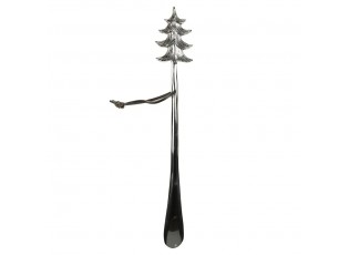 Stříbrná kovová lžíce na obouvání stromek Tree - 51cm