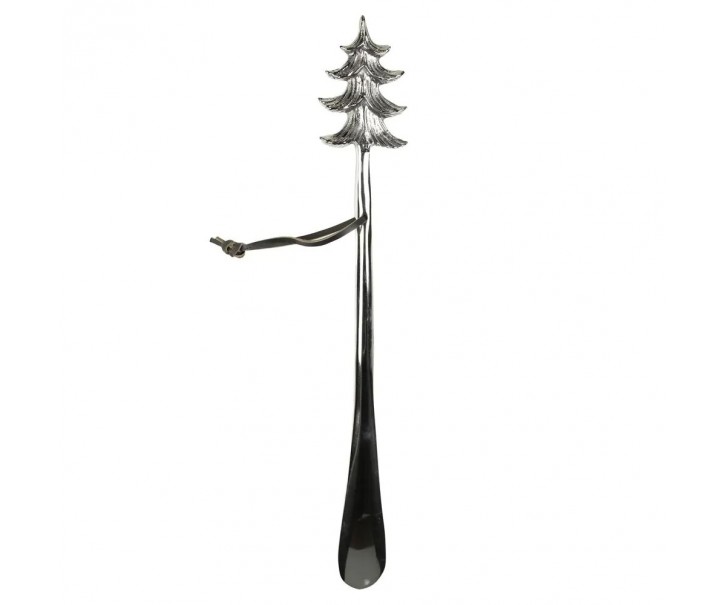 Stříbrná kovová lžíce na obouvání stromek Tree - 51cm Mars & More 