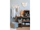 Krémový antik nástěnný věšák s háčky Welcome - 70*8*25 cm Chic Antique