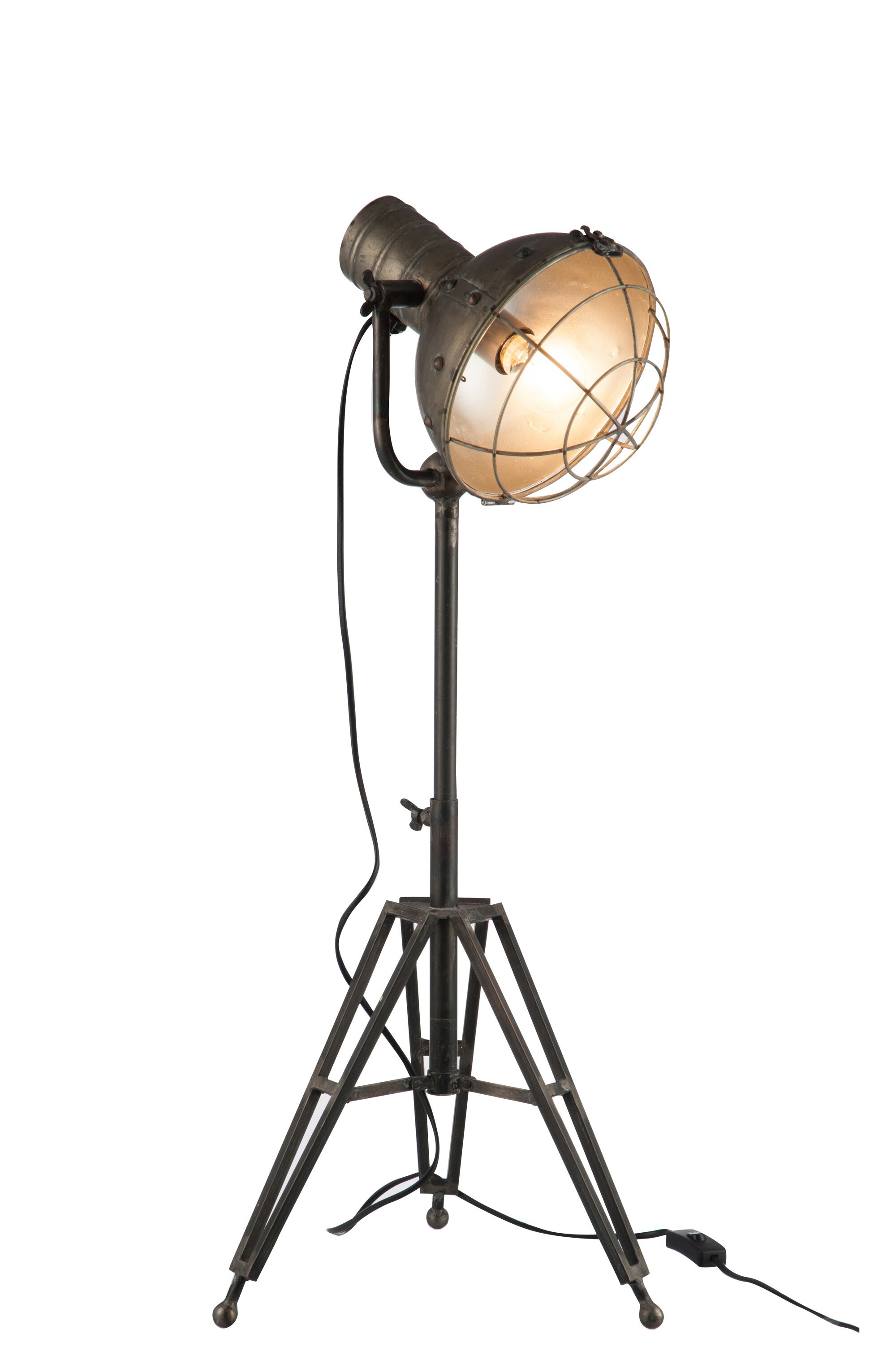 Stojací lampa kulatá v kovově šedé barvě - 35*30*93 cm J-Line by Jolipa Stojací lampa kulatá v kovově šedé barvě - 35*30*93 cm J-Line by Jolipa