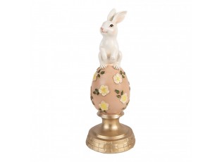 Dekorace králík na květovaném vajíčku - Ø 10*26 cm