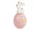 Dekorace králík na růžovém vajíčku a motýlky - 16*15*29 cm Clayre & Eef