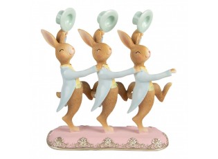 Dekorace tančící králíčci s klobouky - 23*8*25 cm