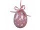 9ks dekorace bílo-růžové závěsné vajíčko s květy Spring Egg - Ø 5*8 cm Clayre & Eef