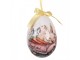 6 ks dekorace bílo-modré závěsné vajíčko s králíčky Spring Egg - Ø 7*10 cm Clayre & Eef