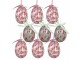9ks dekorace bílo-růžové závěsné vajíčko s květy Spring Egg - Ø 5*8 cm Clayre & Eef