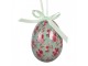 9ks dekorace bílo-růžové závěsné vajíčko s květy Spring Egg - Ø 5*8 cm Clayre & Eef