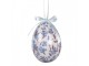 6ks dekorace bílé a béžové závěsné vajíčko s květy Spring Egg - Ø 7*10 cm Clayre & Eef